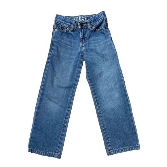 Boys Crazy 8 loose fit blue jeans. Size 5 Slim. Adjustable waist - Picture 1 of 3